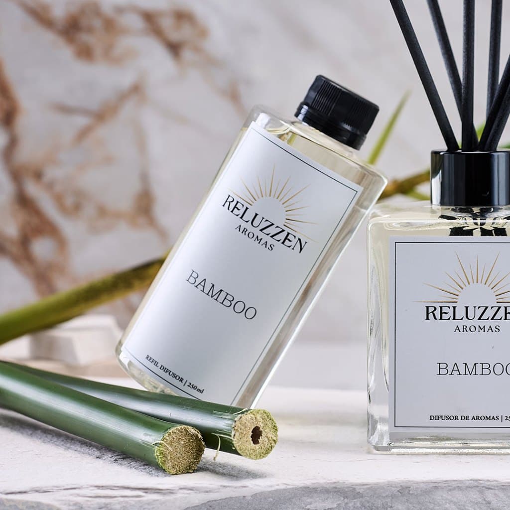 Refil Difusor de Ambiente com Varetas Bamboo Bambu 250ml Aromatizador Essência Premium