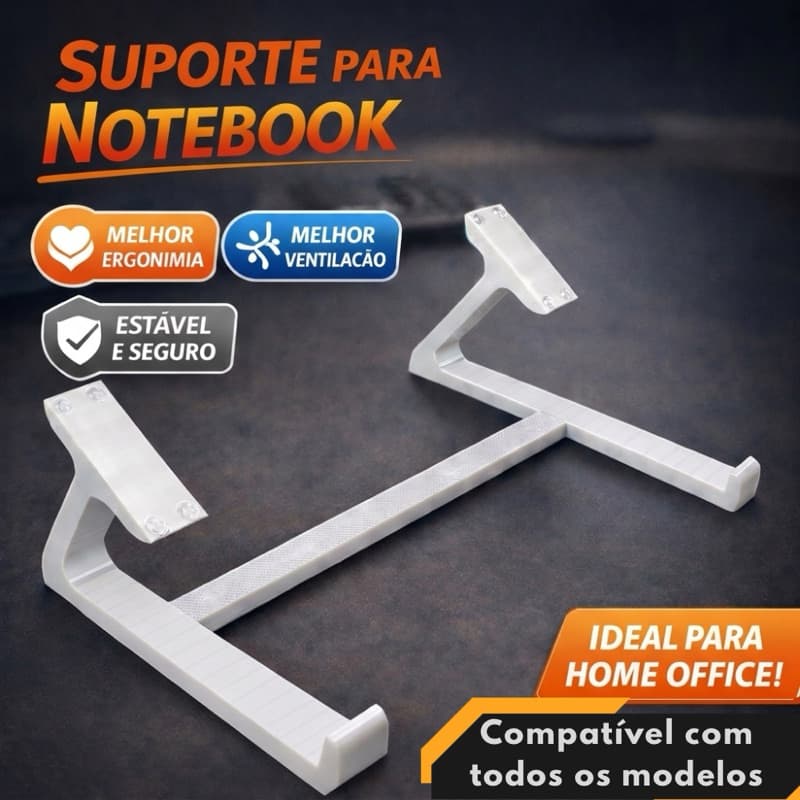 Suporte para Notebook Ergonômico Elegante e Minimalista Base Estável Antiderrapante Universal