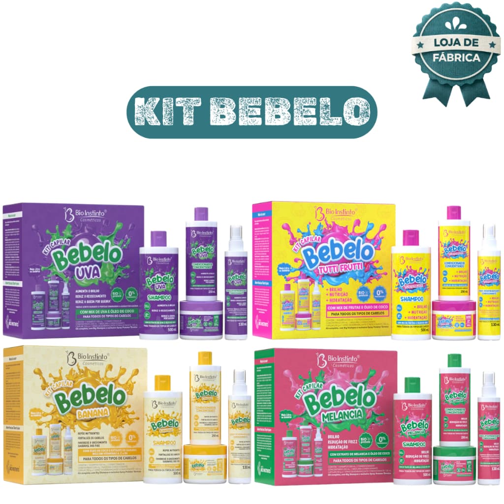Kit Capilar Bebelo Frag芒ncias Bio Instinto 4 Itens Higiene Infantil Limpeza Suave Perfume Delicado