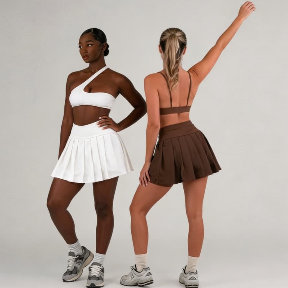 Kit 2 Unidades Saia Short Cintura Alta Plissada Mini Uso Casual e Dia a Dia Academia Fitness Corrida Confortável 2026