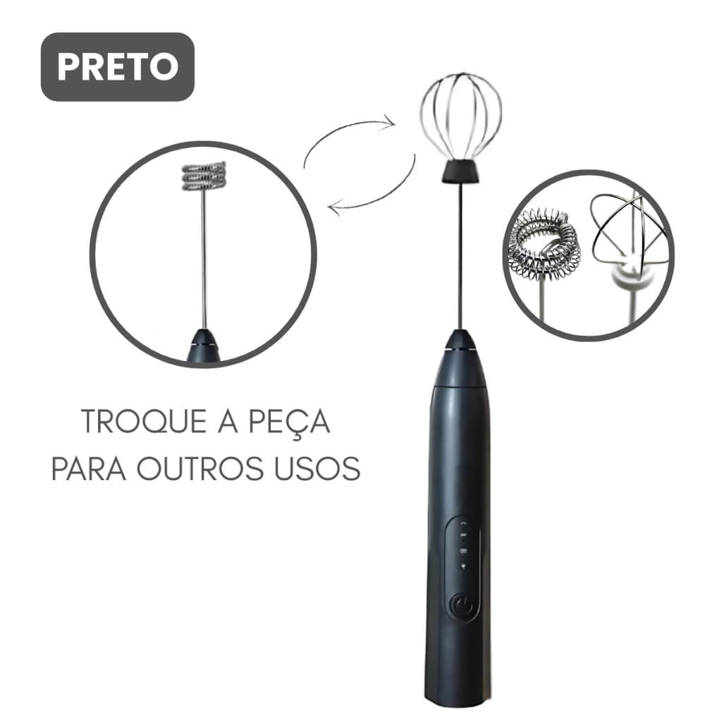 Mini Mixer Elétrico Portátil Espumador de Leite Café Cappuccino Batedor de Ovos 2 Batedores