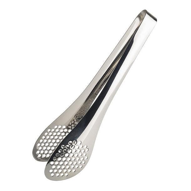 Pegador de Alimentos Inox 24cm Multiuso Cozinha Churrasco Salada Fritura Massa Profissional Resistente
