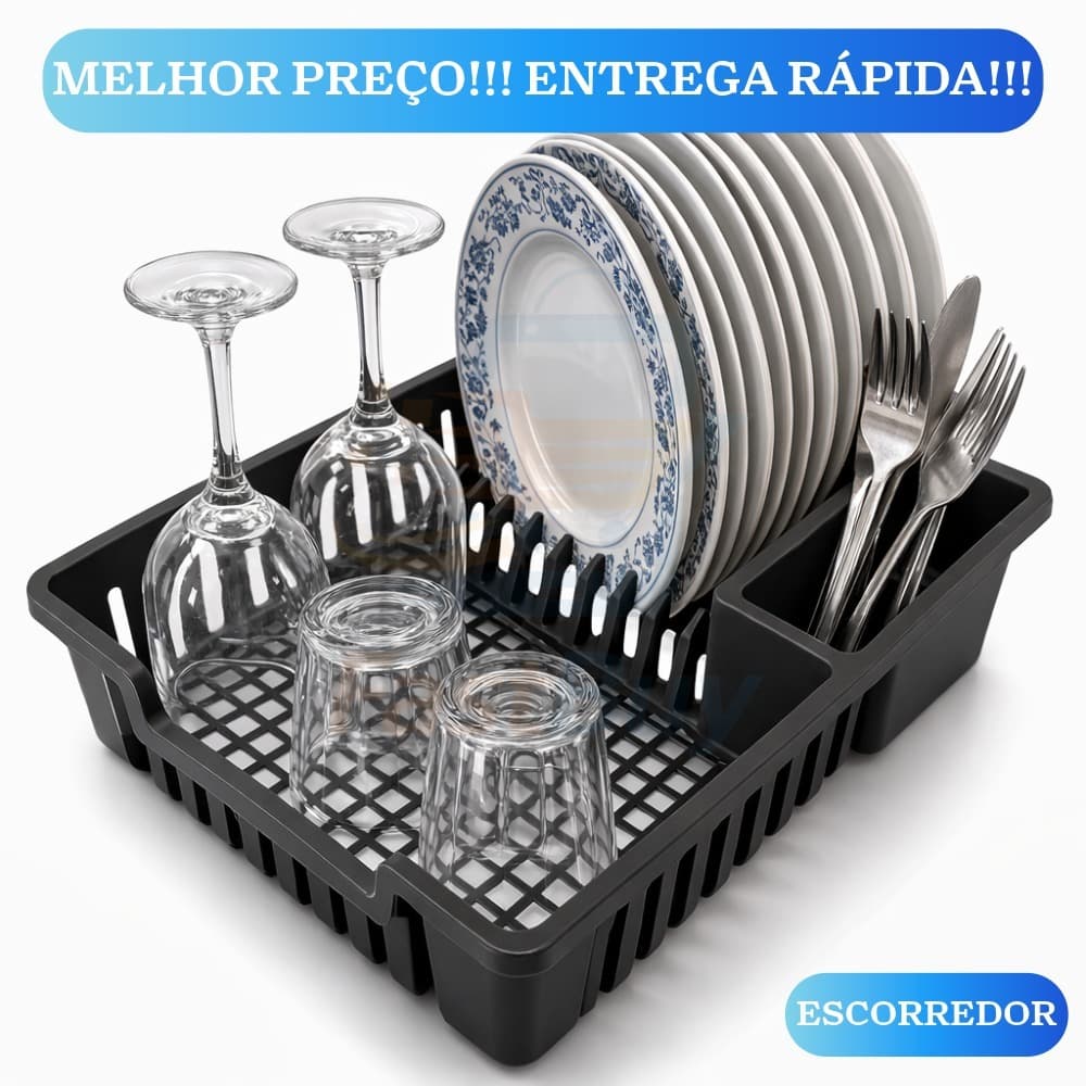 Escorredor de Louças 12 Pratos Porta Talheres Copos Secador de Pratos Cozinha Organizador Compacto