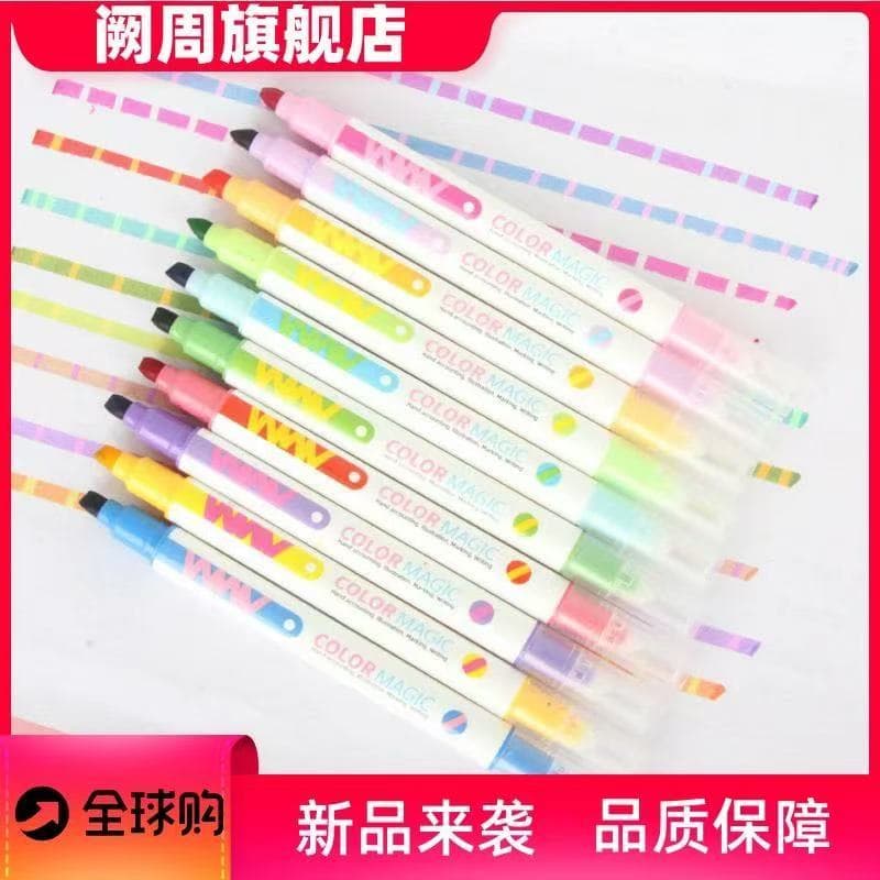 Caneta Brush 6 Cores Apagável Marcadores Texto Desenho Papelaria