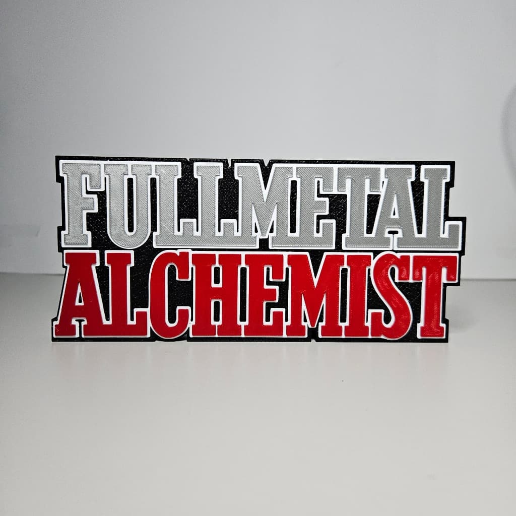 Letreiro FullMetal Alchemist 3D Decorativo | Logo Anime para Setup Gamer