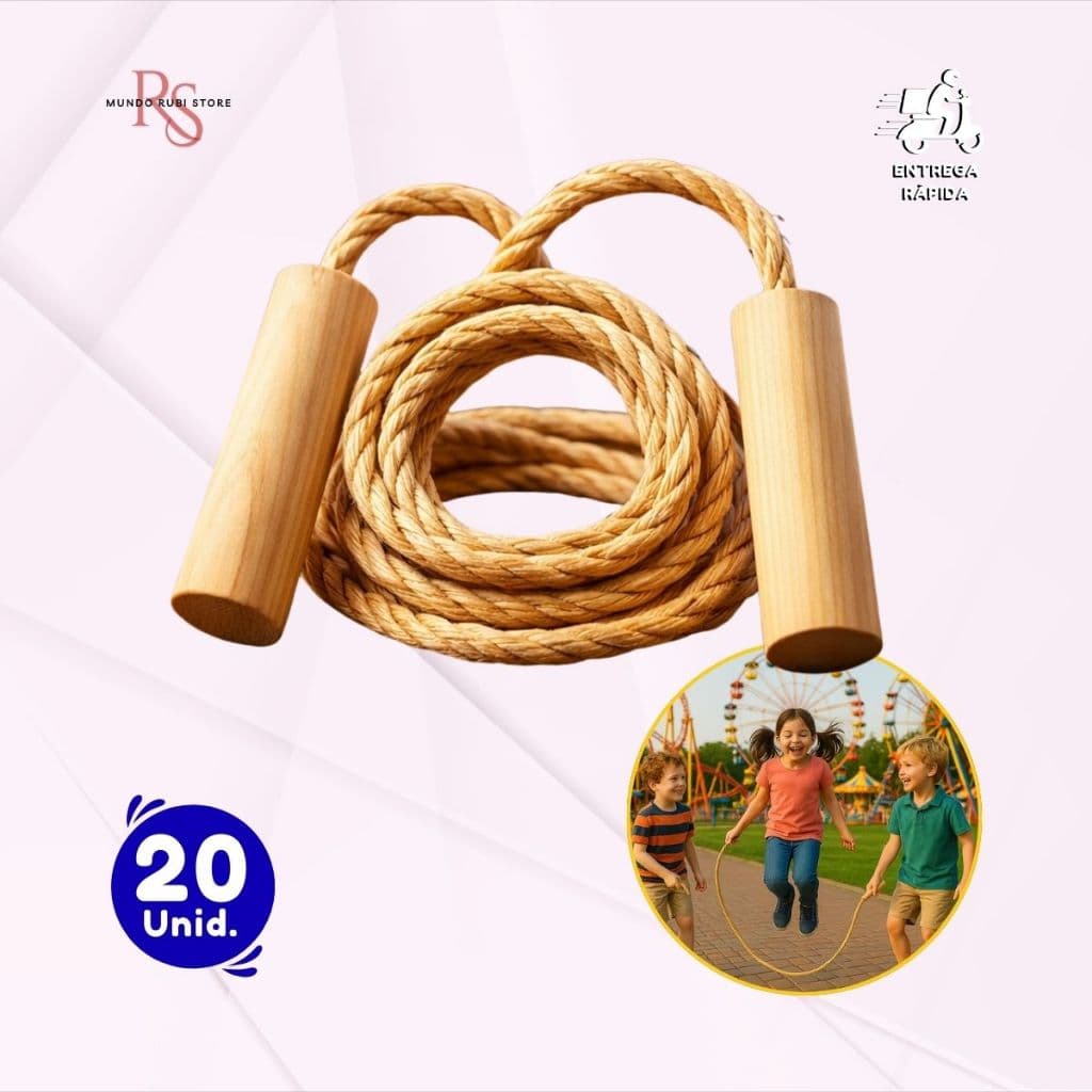 20 Corda de Pular Infantil 1,6m Sisal Festa Aniversário Prendas Brinquedo Pula Corda Festa Junina Top