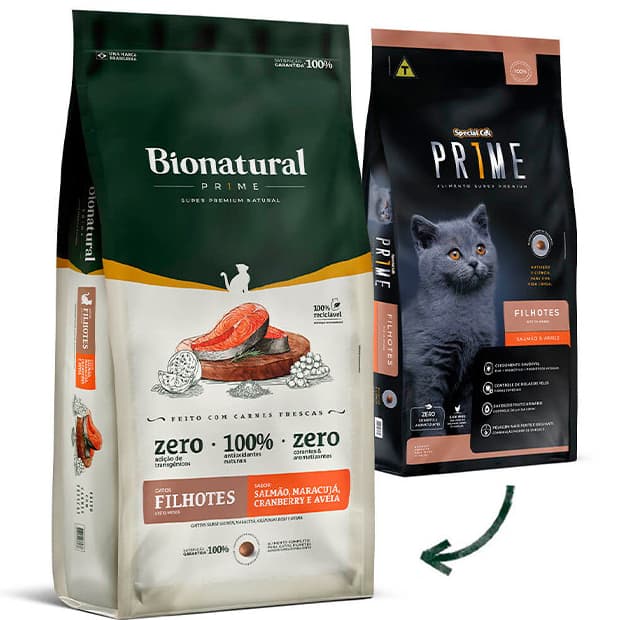 Ração Super Premium Bionatural Prime Gatos Filhotes Salmão, Maracujá, Aveia 1,5Kg - ENTREGA IMEDIATA
