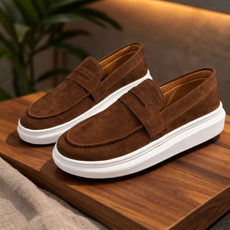 Sapato Oxford Mocassim Masculino Loafer Camurça Premium Derby