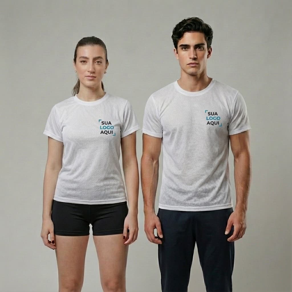 Camiseta Dry Fit BRANCA Premium Personalizada Térmica UV Respirável Estampa - LANÇAMENTO