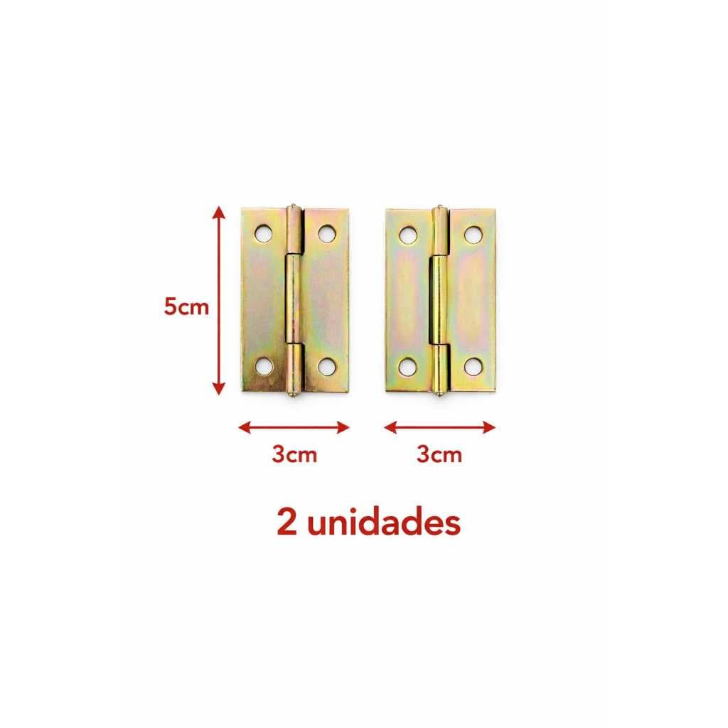 Dobradiça 2" 855. 3cmx5cm para Moveis Kit com ate 24 Unidades