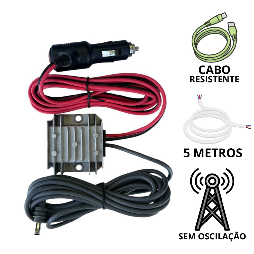 Conversor Starlink Mini 12V acendedor de cigarros (plug Fêmea ) Veicular Alta Eficiência para Veículos Em Geral