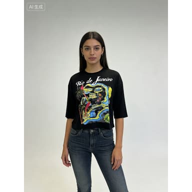 Camiseta Feminino curto Palmeiras e Araras