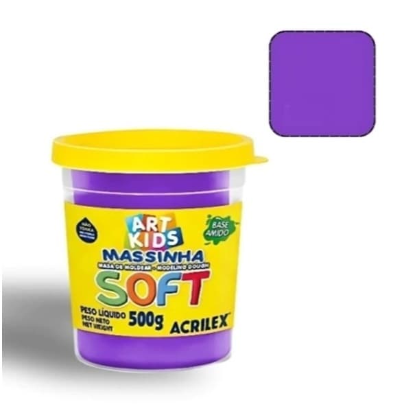 Massinha Massa de Modelar Soft Violeta 500G.Bs Amido Acrilex
