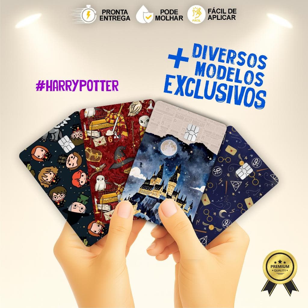 Adesivo Película para Cartão | Harry Potter, Magia, Casas de Hogwarts e Universo Bruxo