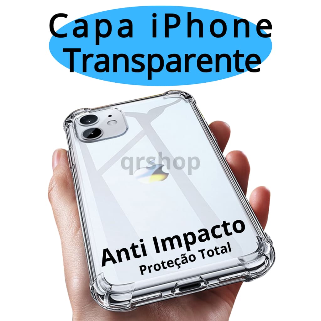 Capa Capinha iPhone 17 Transparente Anti Impacto TPU XR 11 12 13 14 15 16 17 Pro Max