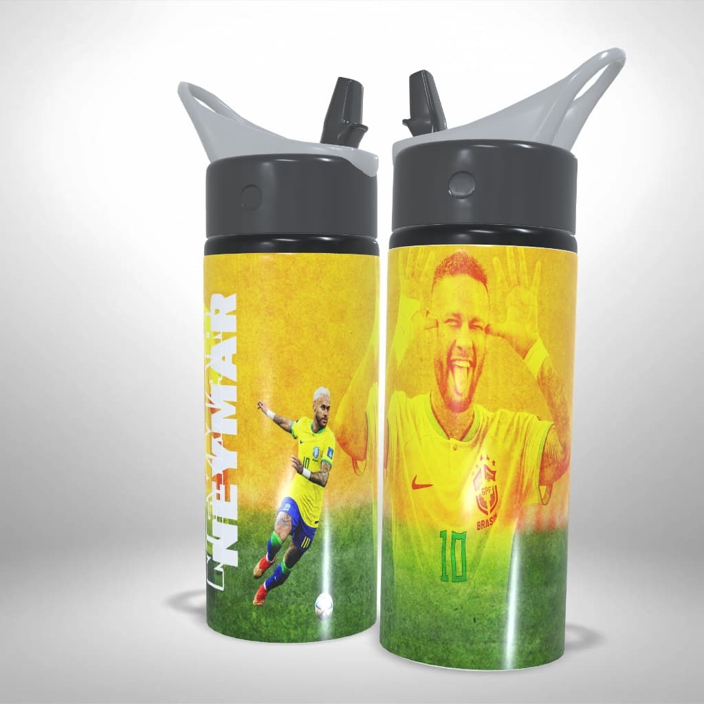 Garrafa Squeeze Personalizada Neymar Jr. Futebol Ney Alumínio Infantil Escolar