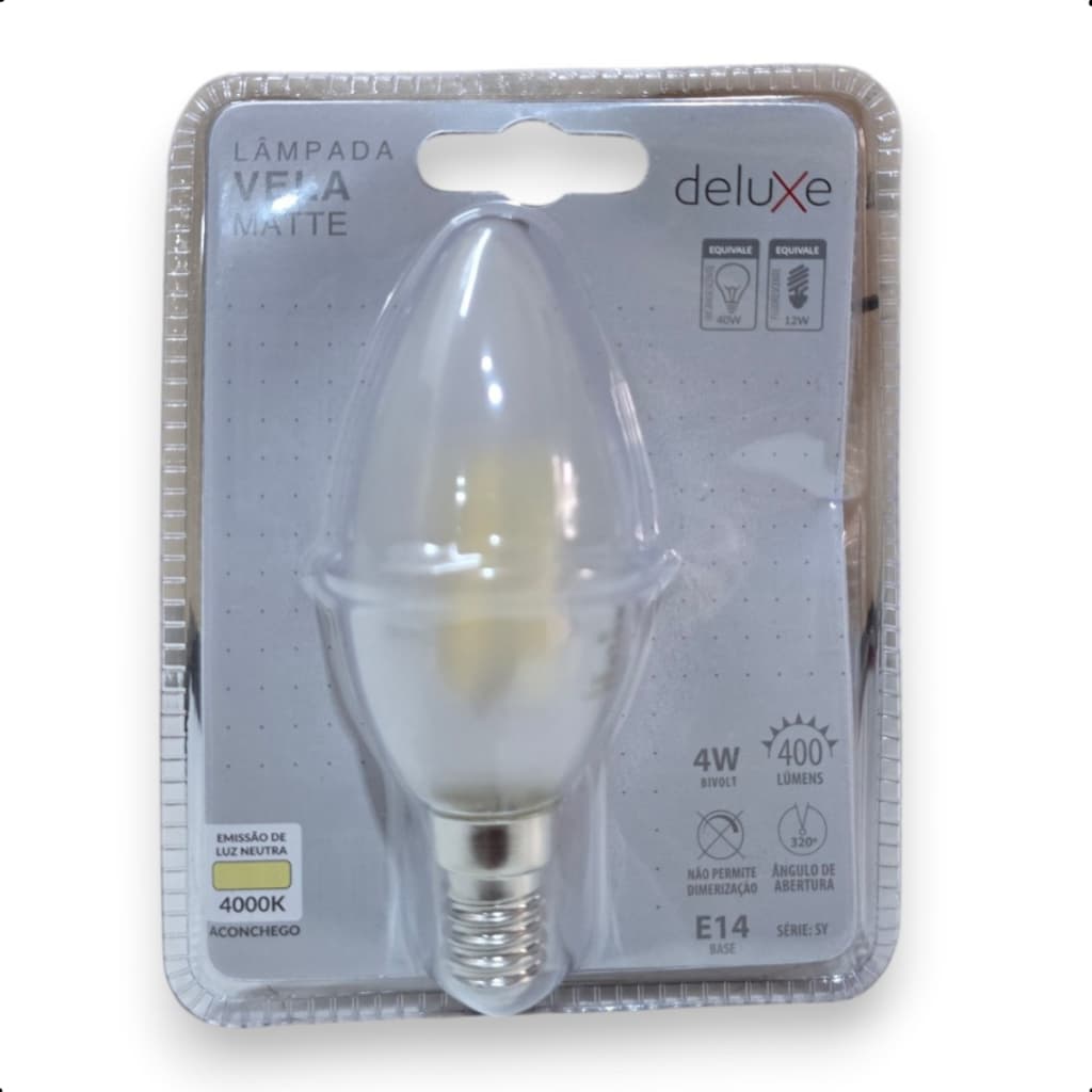 Lâmpada de Led Filamento Vela Matte E14 4W 4000K Bivolt - Deluxe Avant - 351110872
