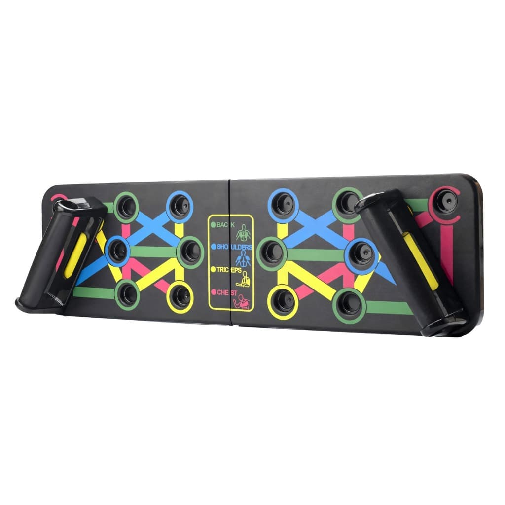Prancha de Flexão Dobrável Push Up Board com Guia de Cores e Pegadores Antiderrapantes JustGoFit