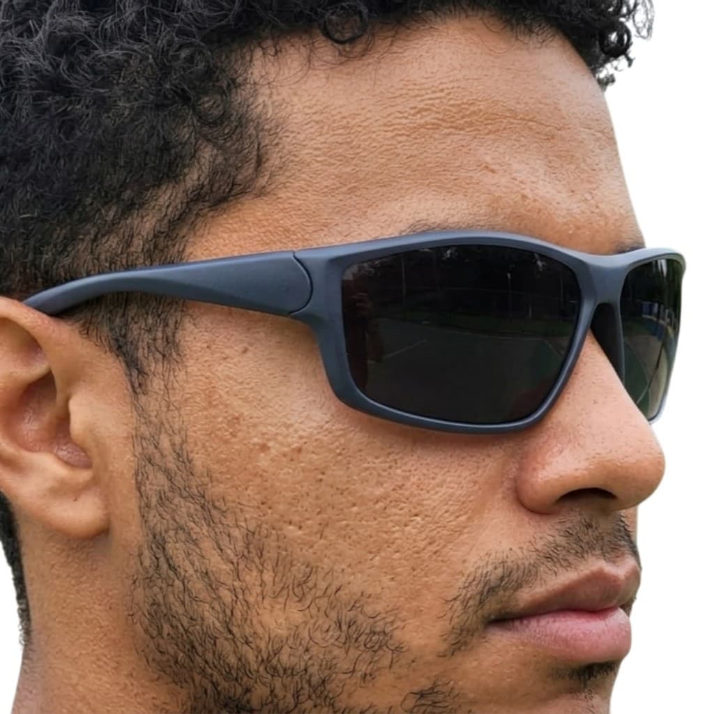 Óculos Esportivo Proteção UV400 Masculino Armação Confortável e Lentes Espelhadas Antirreflexo MD-45
