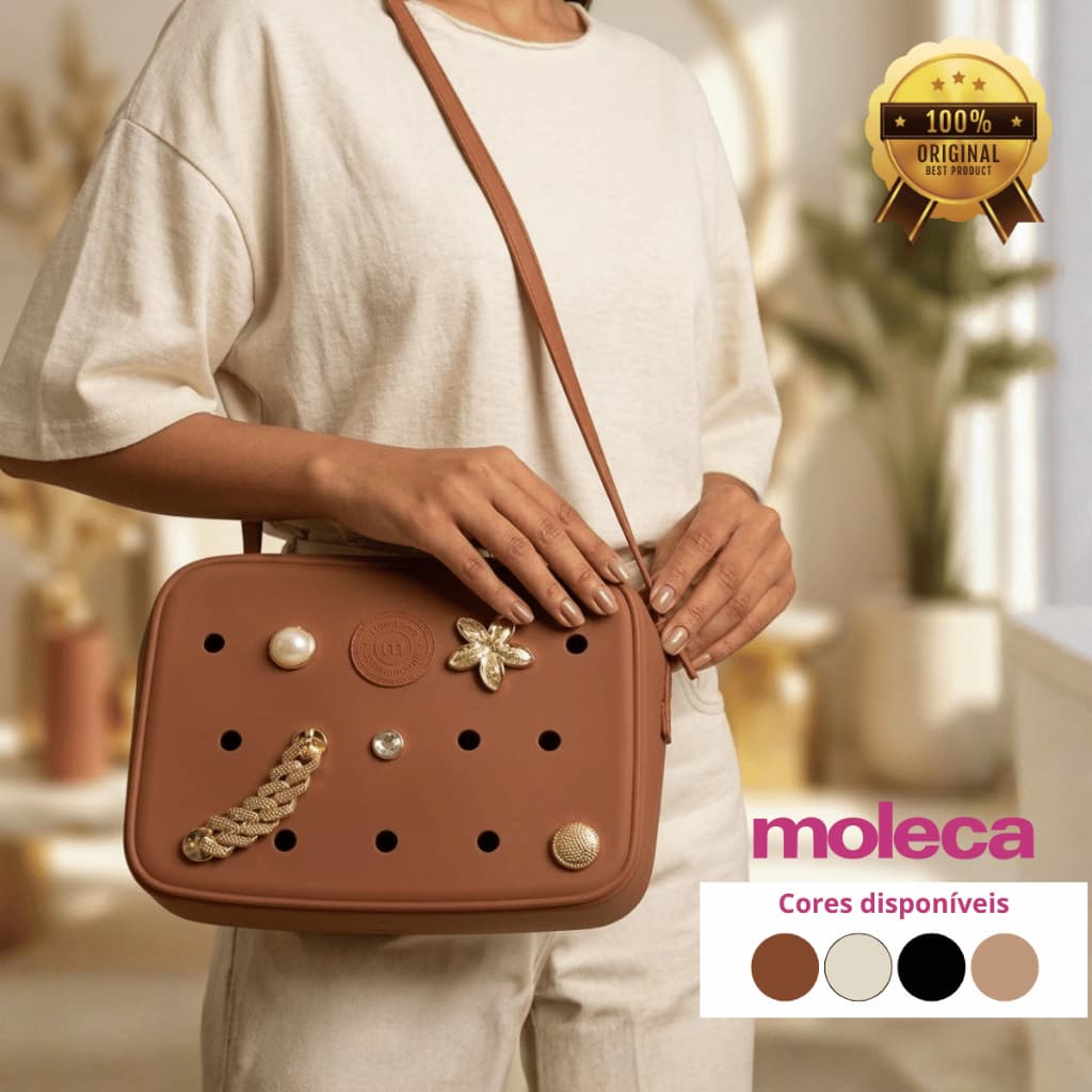 Bolsa Moleca Transversal Estilosa com Pins Removíveis Divertida Elegante Feminina Original