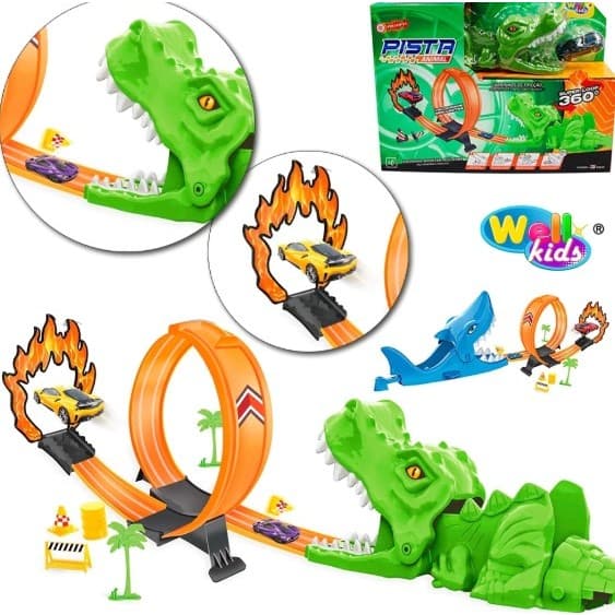 Carrinho  Animal COM LANÇADOR TUBARÃO DINOSSAURO Radical Brinquedo CARRO Hot Wheels