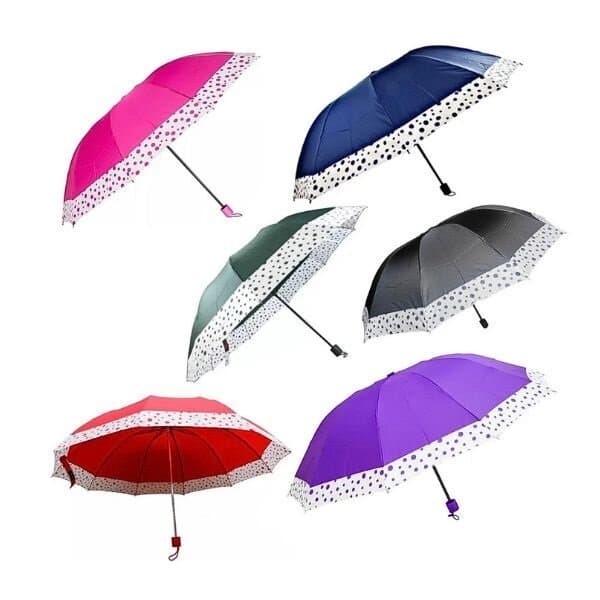 Guarda-Chuva Compacto Reforçado Antivento Grande Cobertura Bolinha Cabe na Bolsa ENVIO IMEDIATO