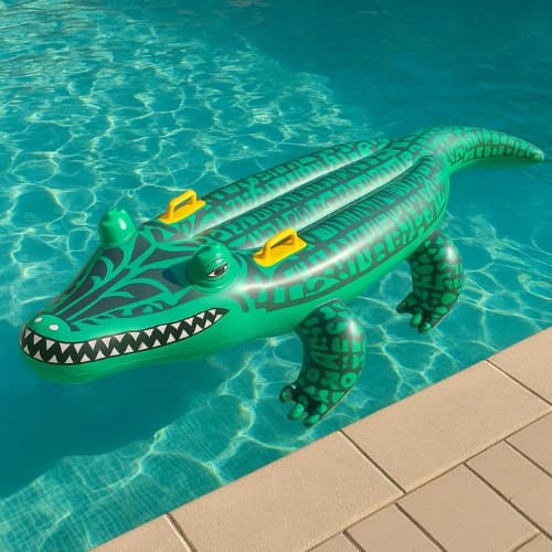 Boia inflável De Jacaré Brinquedo Infantil Para Piscina Praia Com Apoio Para Mãos Realista Versátil