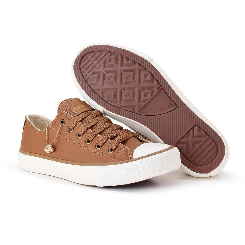 Tênis Casual Feminino Couro Confortável Promoção