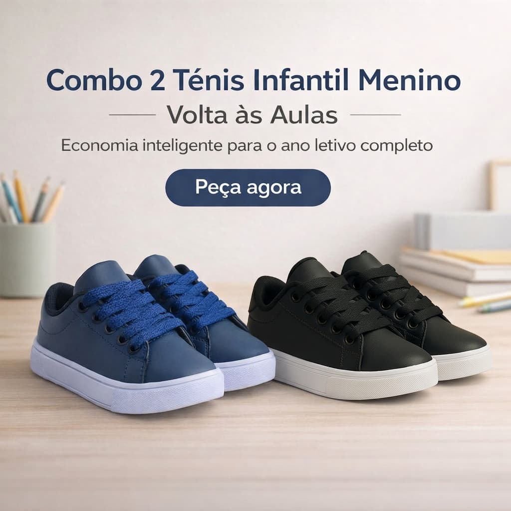Combo 2 Tênis Menino Volta as Aulas | o Melhor Custo Benéfico Para o Seu Filho 25 ao 36 | PEÇA AGORA