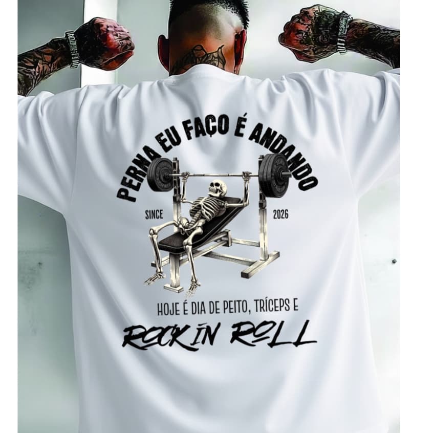 Camiseta Camisa Tshirt 100% Algodão Gym Treino Academia Musculação Fitness Masculina MAROMBA ROCK