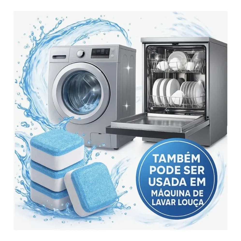 Pastilhas Para Limpeza De Máquina De Lavar kit 12 unidades
