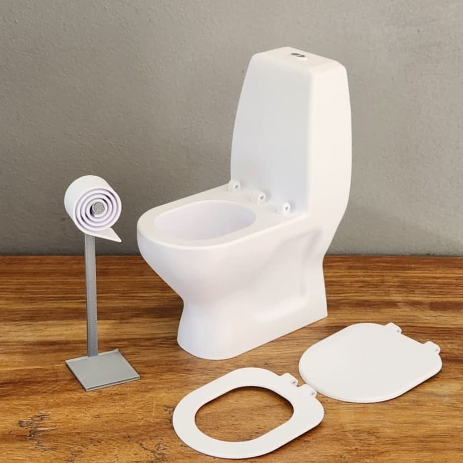 Kit banheiro Vaso sanitário para Bonecas de 29cm| Miniatura Realista