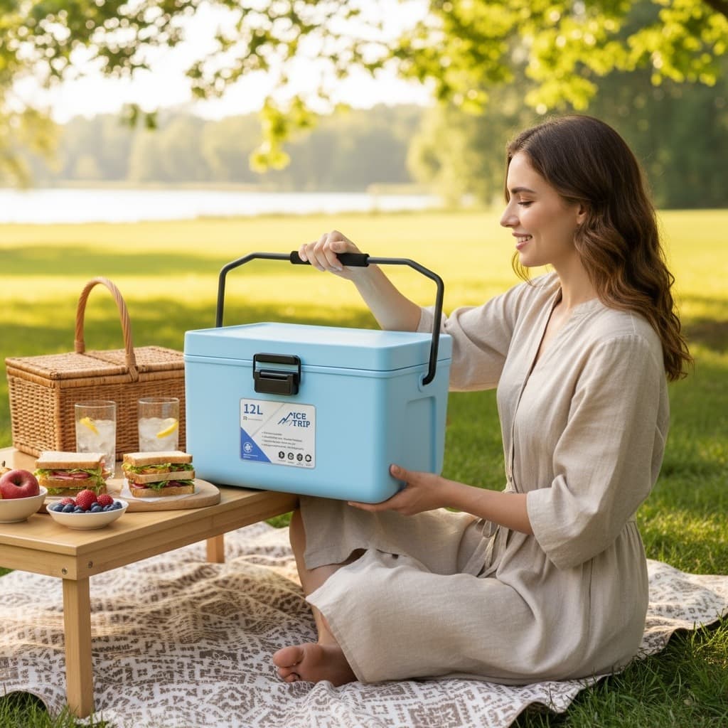 Cooler Brisa 12 L Retro Vintage Caixa Termica Pequena Luxo Alça Pratica Praia Churrasco Compacto