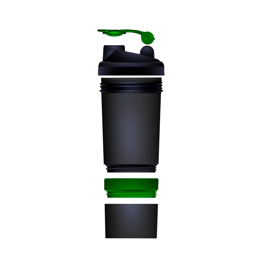 Garrafa Coqueteleira com Repartição e Porta Capsulas 500ml Lisa sem Desenho Para Academia e Diversos