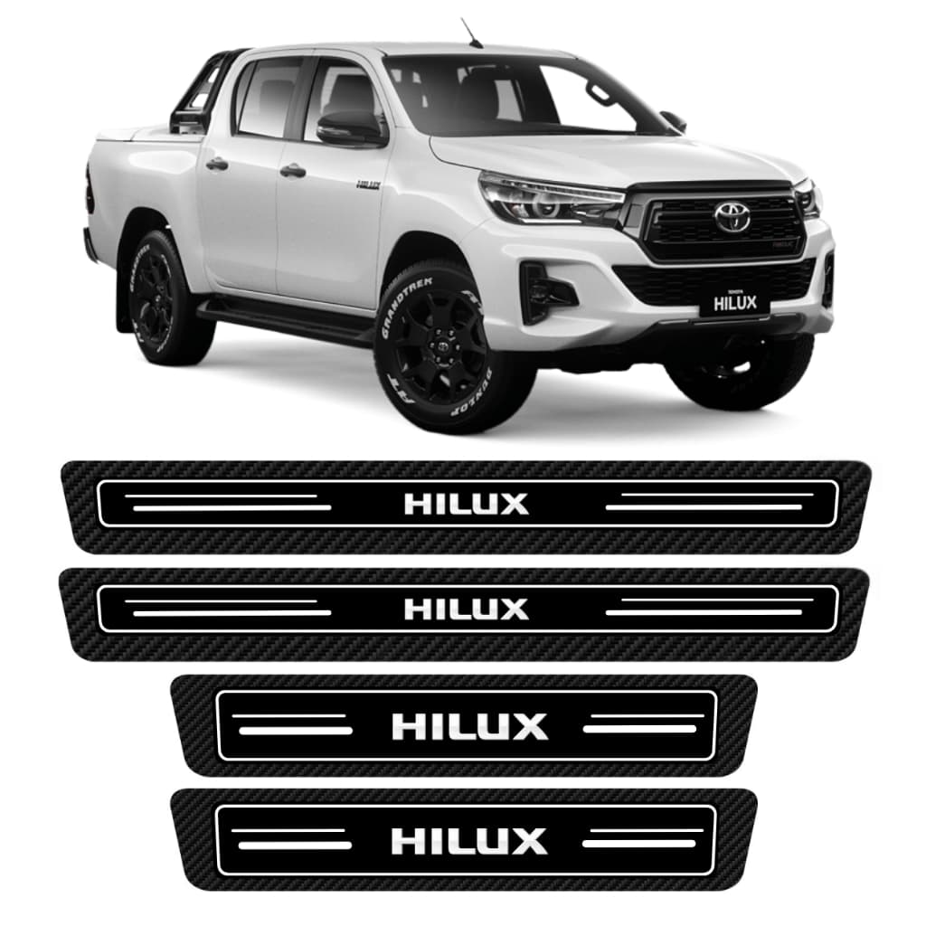 Kit Soleira Resinada Proteção 4 Portas 8 Peças Carro Toyota hilux Premium