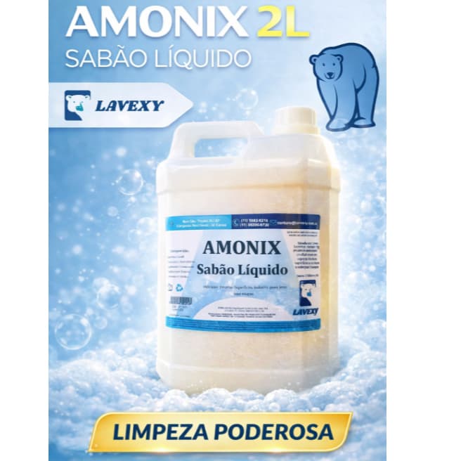 Sabão Liquido Amonix para Limpeza Geral e desencardir Roupas Galão de 5 Litros