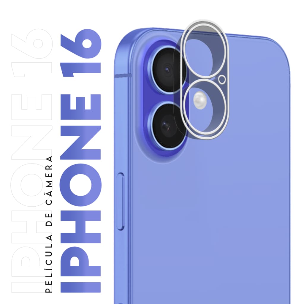 Película Protetora De Câmera IPhone 16 Lente Traseira Vidro Temperado 3D