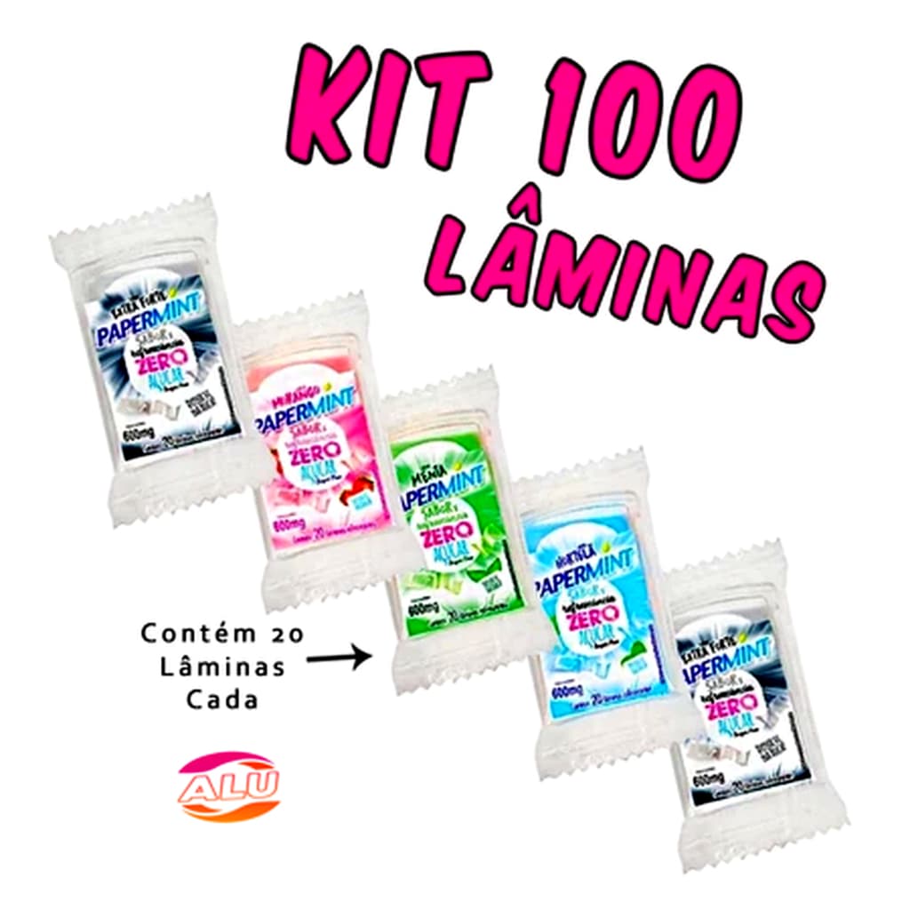 Display Kit 5 Papermint Zero Açúcar – 20 Lâminas cada