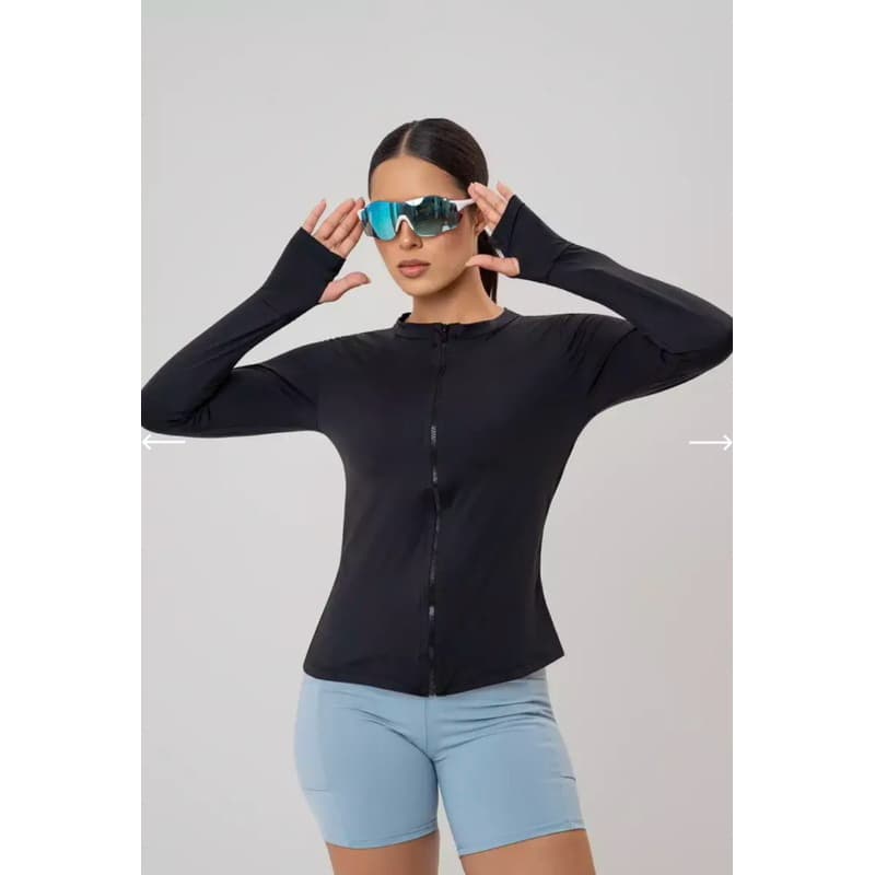 Blusa Manga Longa Feminina moda fitness modeladora yoga casaco academia proteção Jaqueta Dry Fit Slim Feminina Proteção