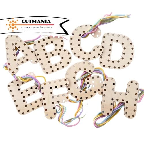 Kit Alfabeto Alinhavo Jogo Educativo Pedagógico Montessori Brinquedo