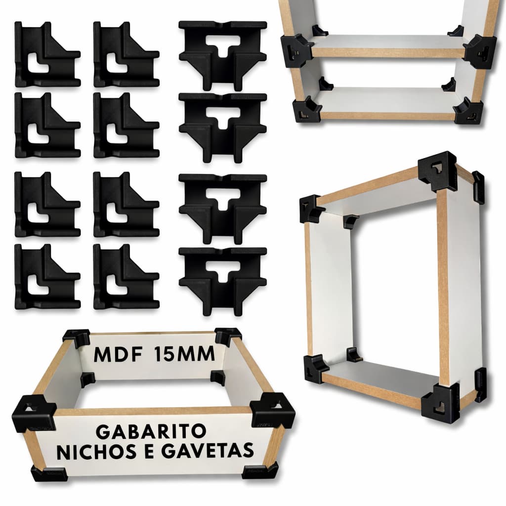 Kit Gabaritos 15mm MDF Para Montagem de Móveis Nichos e Caixas Montagem rápida