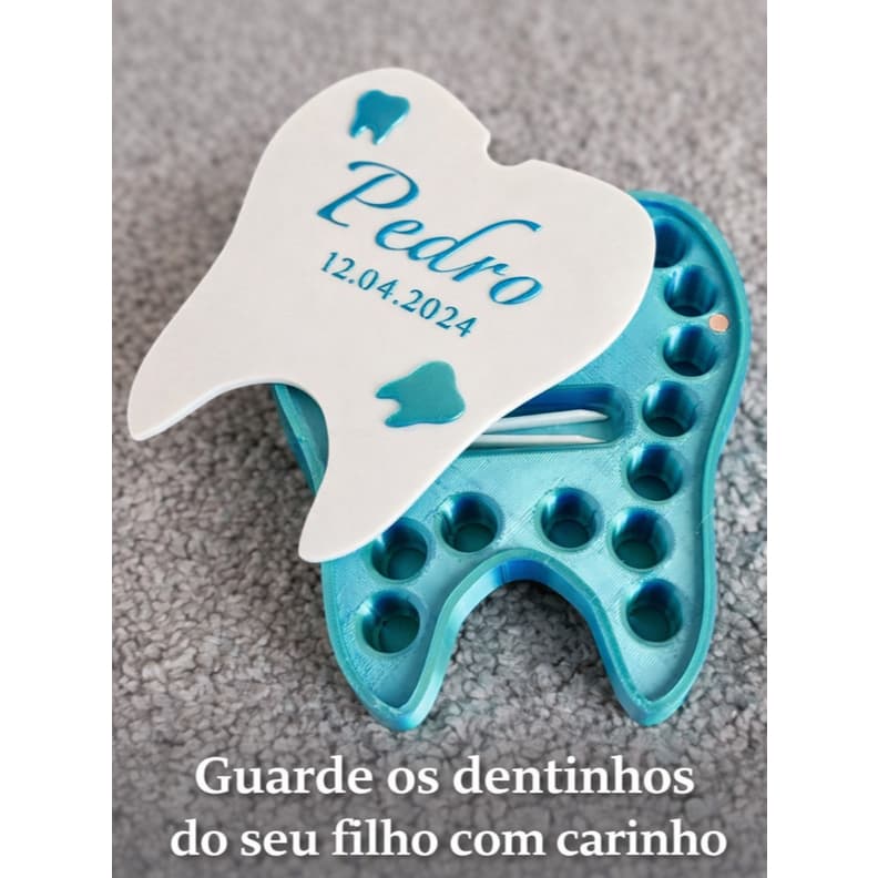 Porta Dente de Leite Personalizado com Nome Tampa Magnética