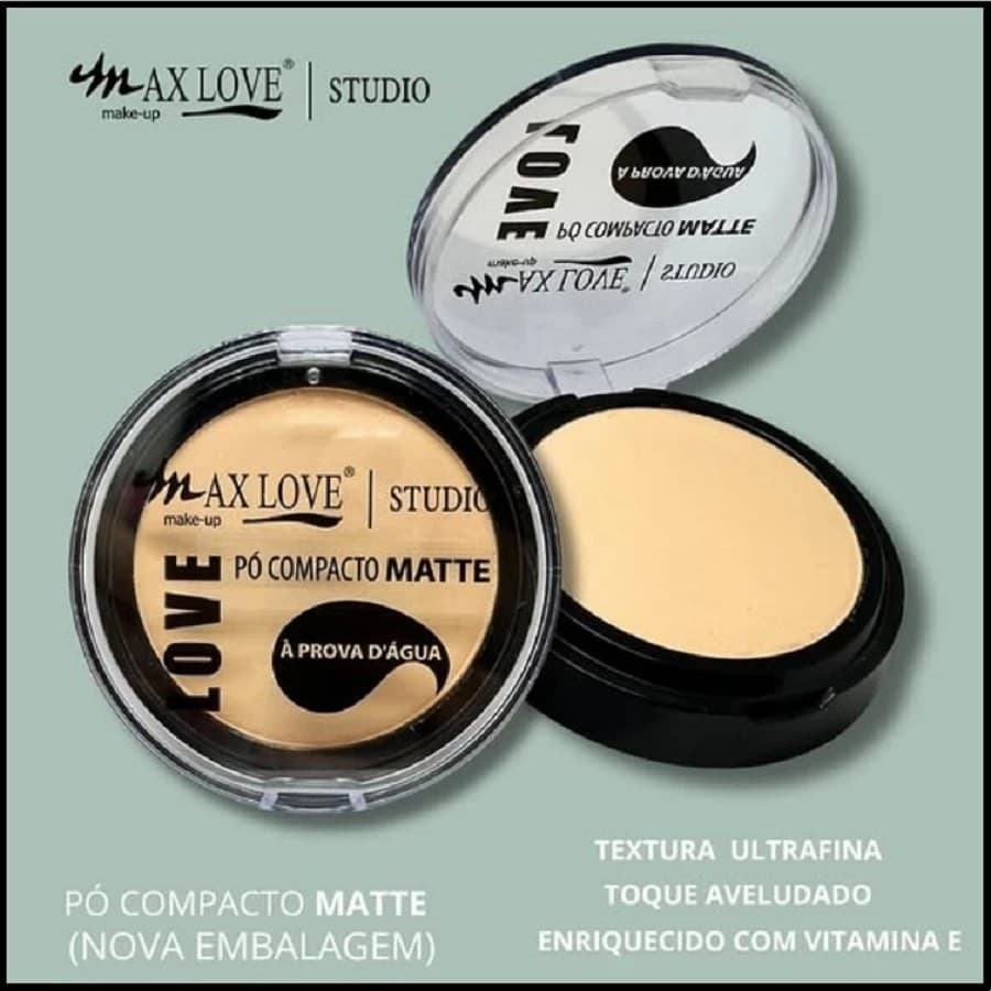 Kit 4 Pó Compacto  Matte Max Love Love Studio Maquiagem Facial À Prova D’Água 10g