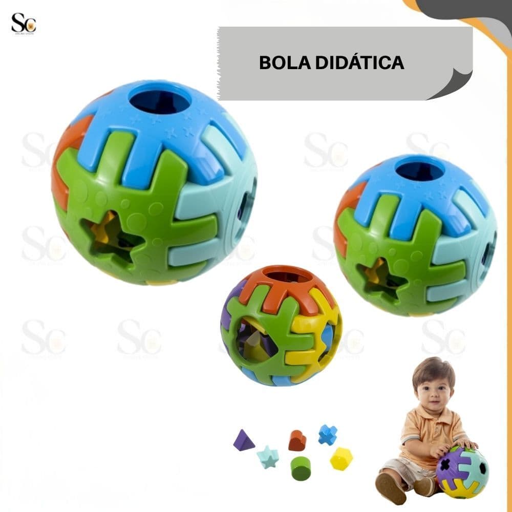 Bola Educativa Brinquedo de Encaixar Kendy Didático Com Formas e Peças de Montar Diversão Garantida