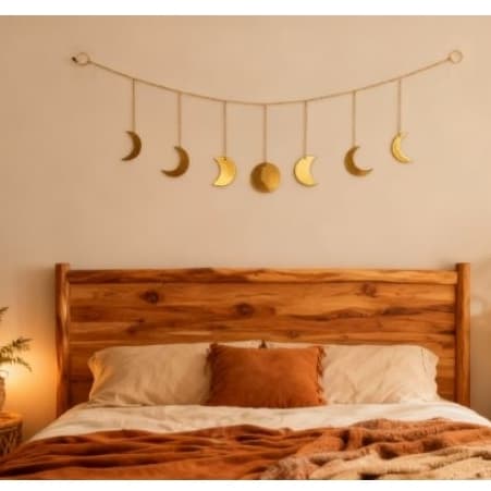 Decoração de parede Fases da Lua - Decoração Boho de pendurar Móbile fases da lua