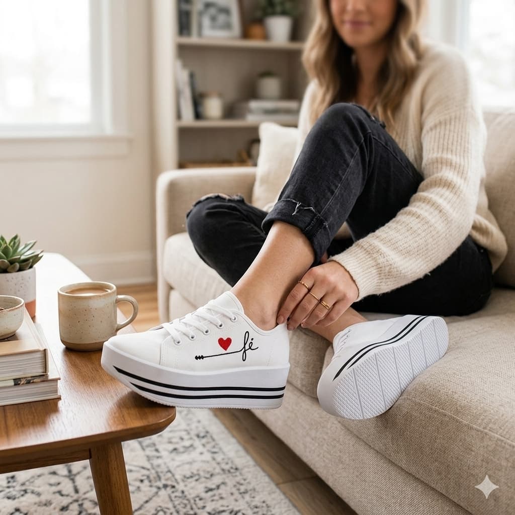 Tênis Plataforma Casual Feminino Confortável e Elegante