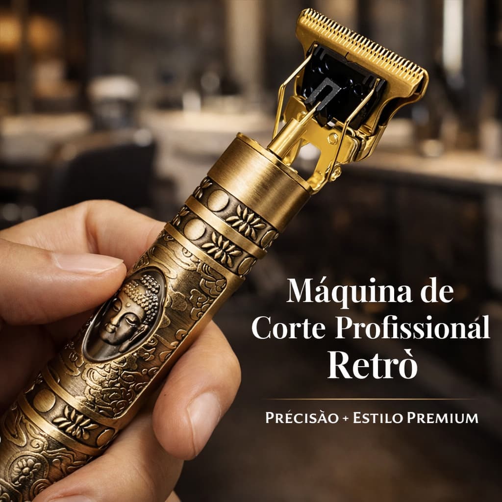 Máquina De Cortar Cabelo e Aparador De Barba Dragão Dourado Recarregável