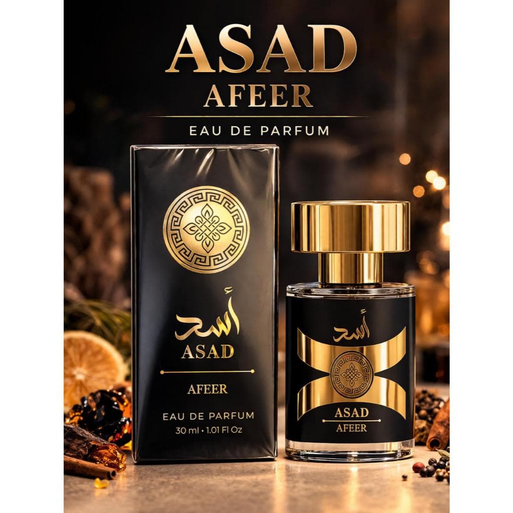 Asad Miniatura Afeer 30ml Perfume Árabe de Luxo com Notas amadeiradas, Embalagem Elegante e Design Exclusivo