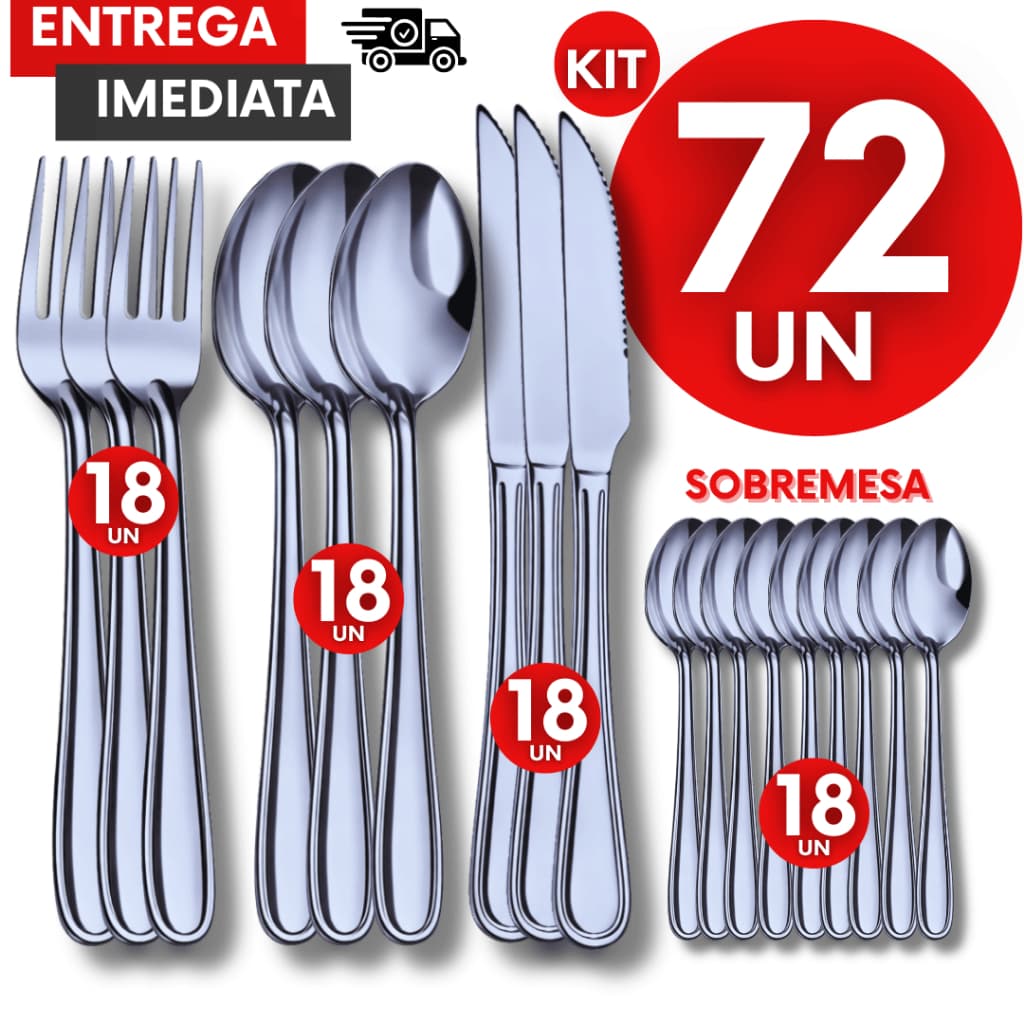 Talheres Garfos Facas Colheres de Sopa e Sobremesa Aço Inox Cozinha Restaurante Buffet Utensílios