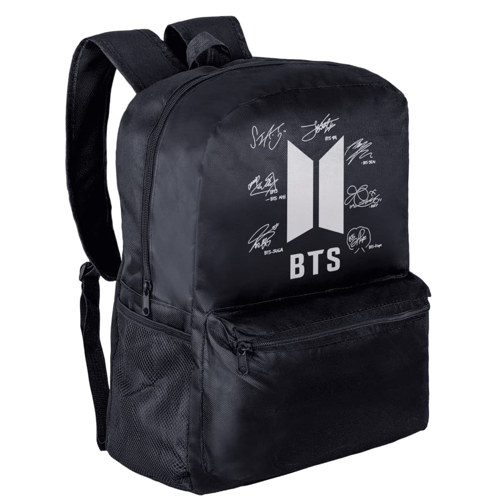 Mochila Escolar BTS K-Pop Preta Resistente Unissex Infantil Juvenil Dia a Dia Oferta